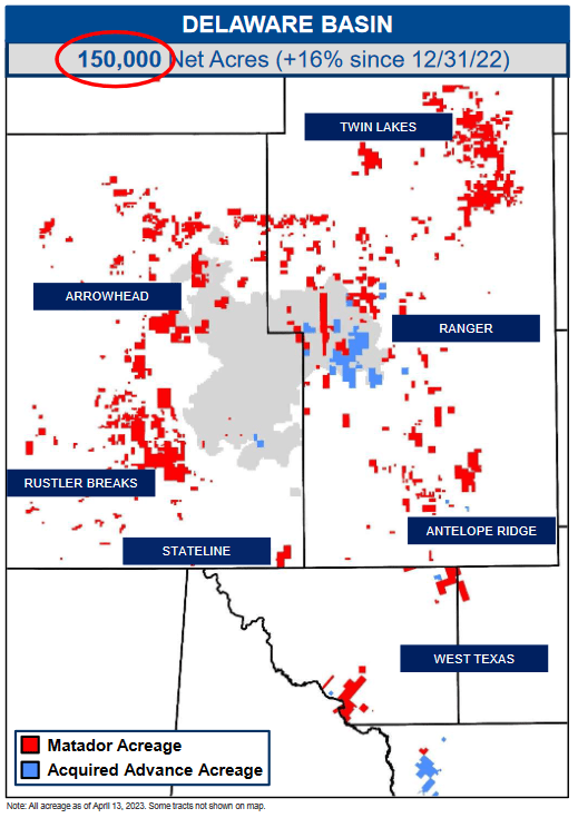 MTDR Acreage Map