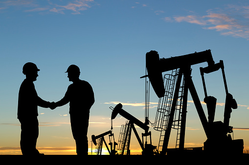 Oil Worker Handshake