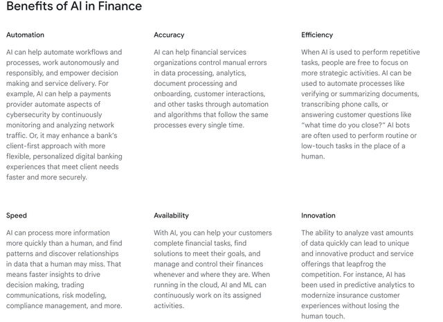 AI applied to finance