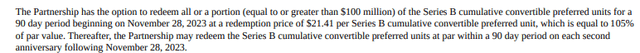 Series B Preferred Unit Redemption