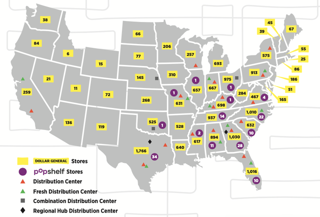 Map of Dollar General Stores in the U.S.