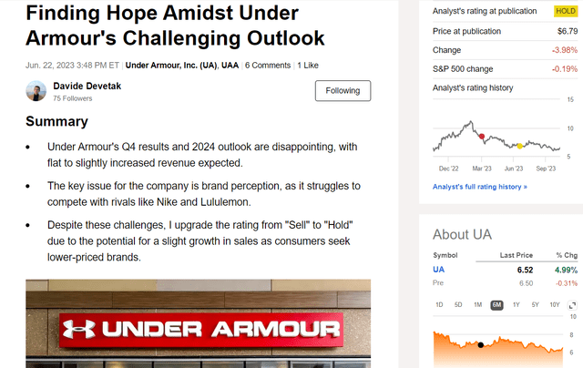 Under Armour Article